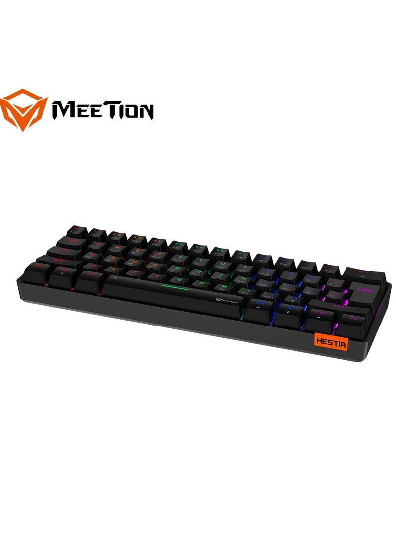 MEETION MT-MK005 RGB Backlit Mini 61-Key Wired Mechanical Gaming Keyboard – Compact 60% Layout with Responsive Blue Switches, Full Anti-Ghosting, Durable Double Injection Keycaps, Customizable RGB Lighting, Low Latency for Pro Gamers – Black - Image 5