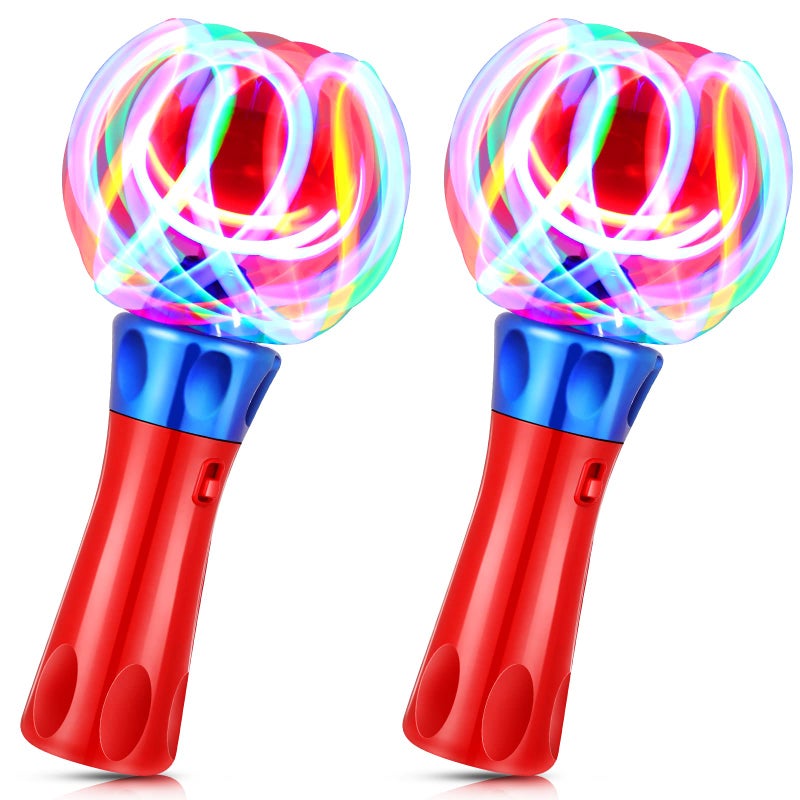Hungdao 2 Pieces Light Wands Spinner Wand Sensory Light Spinner Magic Ball Glow LED Orbiter Wand - Image 3