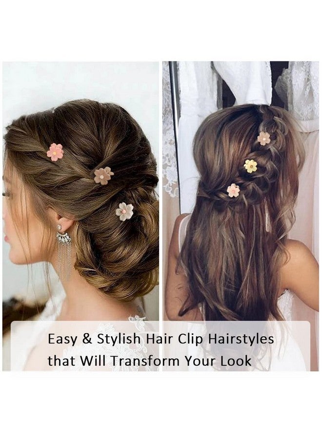 Ahoney Honey 10Pcs Small Hair Claw Clips Cute 0.77" Mini Flower Daisy Hair Clips For Hair Decorations For Women Girls Mini Jaw Clips Strong Hold Hair Barrettes (Natural Color) - Image 3