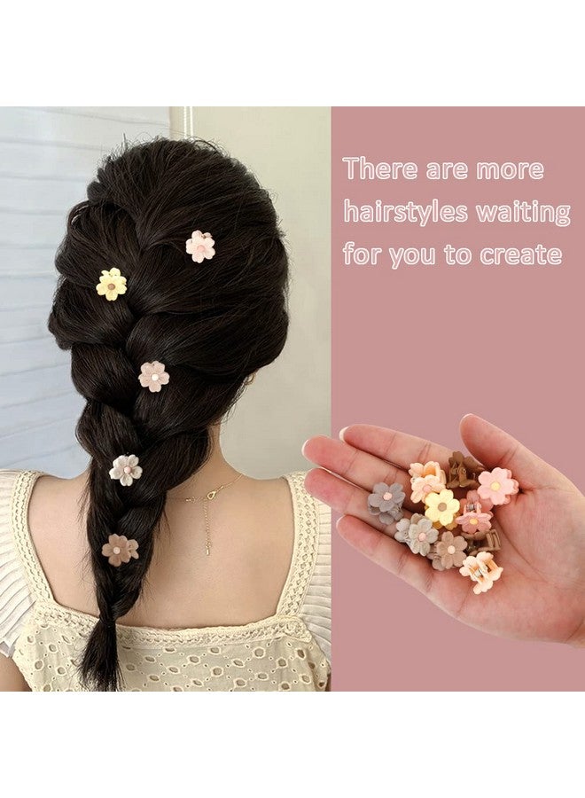 Ahoney Honey 10Pcs Small Hair Claw Clips Cute 0.77" Mini Flower Daisy Hair Clips For Hair Decorations For Women Girls Mini Jaw Clips Strong Hold Hair Barrettes (Natural Color) - Image 5