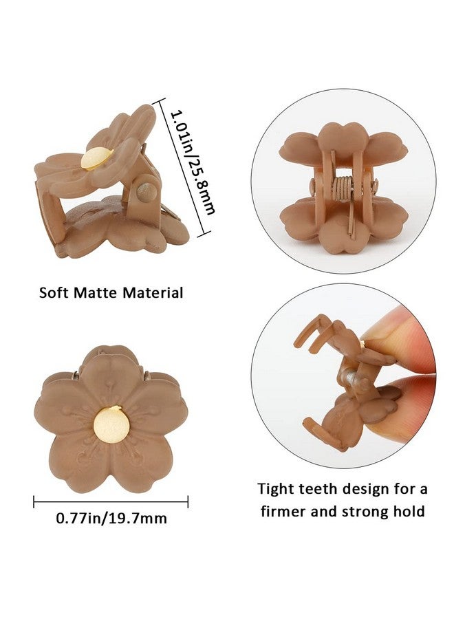 Ahoney Honey 10Pcs Small Hair Claw Clips Cute 0.77" Mini Flower Daisy Hair Clips For Hair Decorations For Women Girls Mini Jaw Clips Strong Hold Hair Barrettes (Natural Color) - Image 4