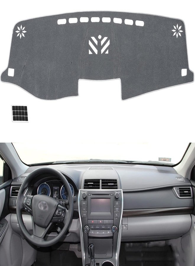 TUCAREST Dashboard Cover Fit for 2012 2013 2014 2015 2016 2017 Toyota Camry Flannel Nonslip Car Dash Board Mat Sunshade No-Glare and Slip Pad Carpet Sunshield Protector-Side Color Grey - Image 1