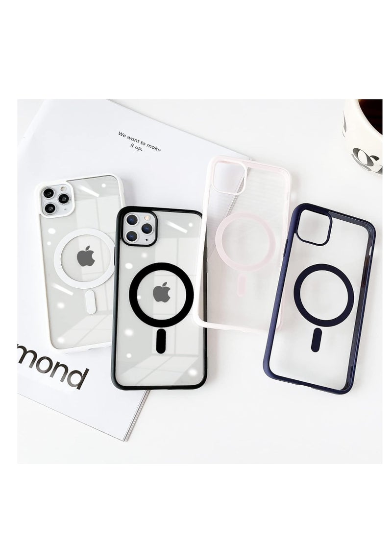 ten.tech Transparent magnetic protection case compatible with MagSafe for iPhone 11 Pro Max English mobile phone, anti-shocks and scratches (white) Silicone back cover by Ten Tech  - Image 2