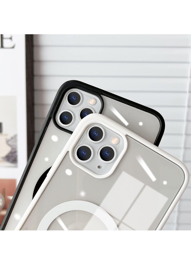 ten.tech Transparent magnetic protection case compatible with MagSafe for iPhone 11 Pro Max English mobile phone, anti-shocks and scratches (white) Silicone back cover by Ten Tech  - Image 4