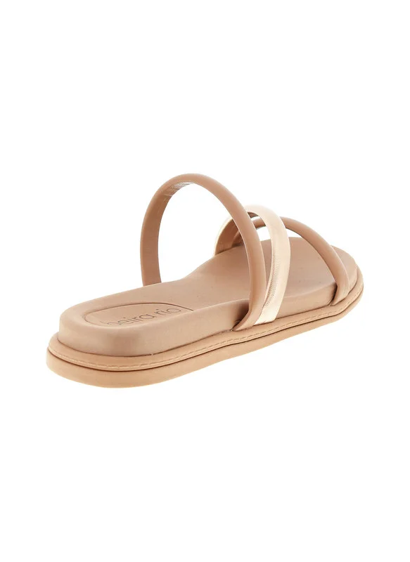 Beira Rio Beira Rio Ladies Flat Sandals Beige | Made In Brazil