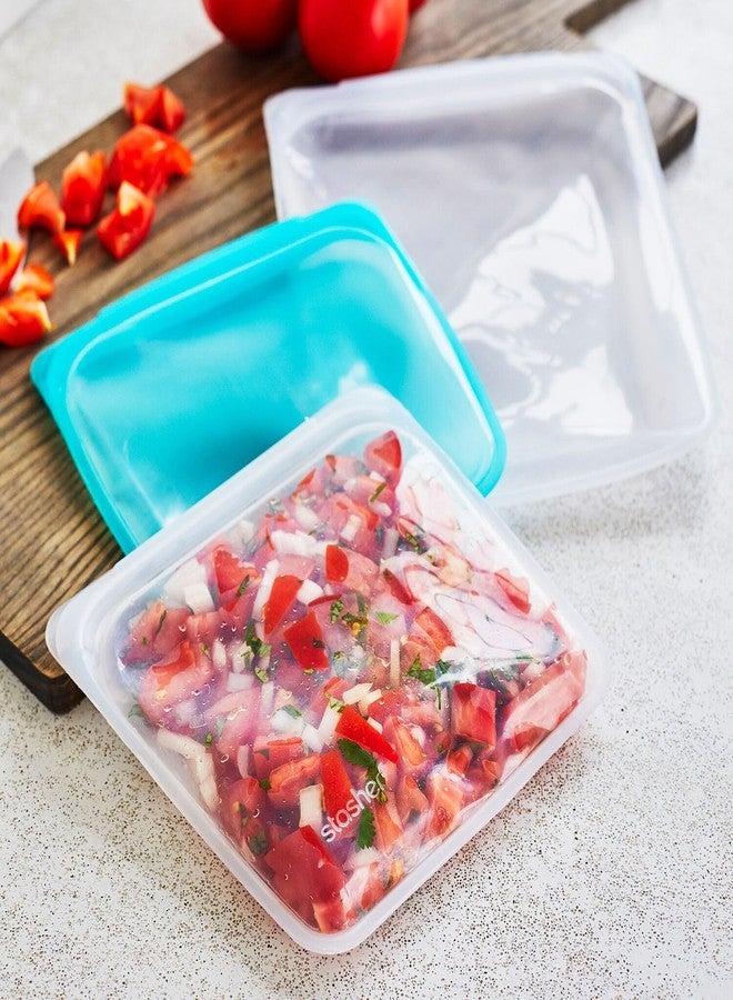 ستاشر حقيبة طعام سيليكون قابلة لإعادة الاستخدام من ستاشر، مناسبة للساندويتشات والوجبات الخفيفة والطهي بتقنية السو ڤيد، حقيبة تخزين (شفافة، كومبو متوسط) - Image 3