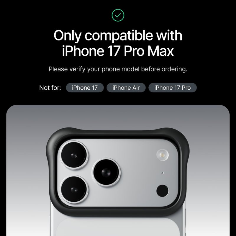 Arc Pulse Compatible with iPhone 17 Pro Max Phone Case (2025), Minimalist Protective Shock Absorption Aerospace Grade Aluminum Shells + Elastomer Inlays Easy Fit 6.9 inch (Aluminum Matte Black) - Image 2
