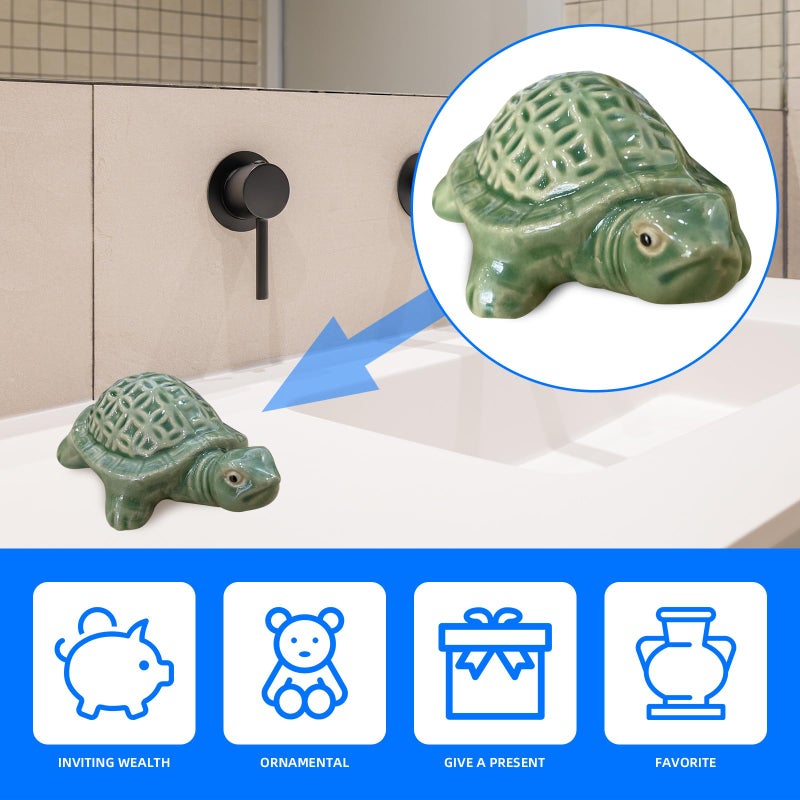 LJZP 4Pcs Toilet Bolt Caps, Ceramic Toilet Bolt Covers Frog & Turtle Toilet Bolt Covers Decorative, Toilet Floor Bolt Caps for Bathroom Cute Decor - Image 2
