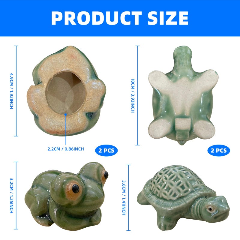 LJZP 4Pcs Toilet Bolt Caps, Ceramic Toilet Bolt Covers Frog & Turtle Toilet Bolt Covers Decorative, Toilet Floor Bolt Caps for Bathroom Cute Decor - Image 4