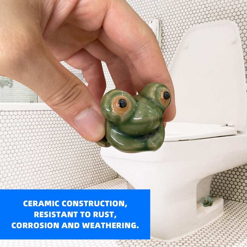 LJZP 4Pcs Toilet Bolt Caps, Ceramic Toilet Bolt Covers Frog & Turtle Toilet Bolt Covers Decorative, Toilet Floor Bolt Caps for Bathroom Cute Decor - Image 5