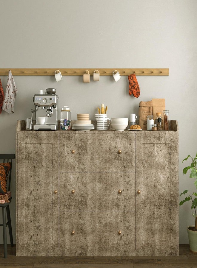LaCheery Metallic Brown Concrete Wallpaper Peel and Stick Textured Concrete Wallpaper for Bedroom Waterproof Cement Contact Paper for Walls Cabinets Kitchen Bathroom Self Adhesive Wall Paper 15.8"x80" - Image 4