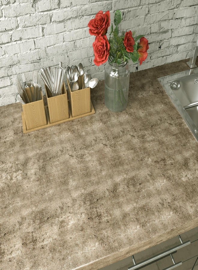 LaCheery Metallic Brown Concrete Wallpaper Peel and Stick Textured Concrete Wallpaper for Bedroom Waterproof Cement Contact Paper for Walls Cabinets Kitchen Bathroom Self Adhesive Wall Paper 15.8"x80" - Image 5
