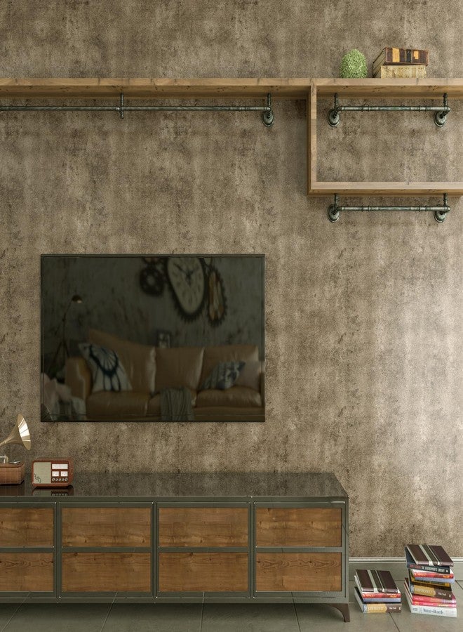 LaCheery Metallic Brown Concrete Wallpaper Peel and Stick Textured Concrete Wallpaper for Bedroom Waterproof Cement Contact Paper for Walls Cabinets Kitchen Bathroom Self Adhesive Wall Paper 15.8"x80" - Image 3