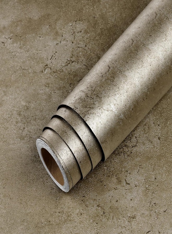 LaCheery Metallic Brown Concrete Wallpaper Peel and Stick Textured Concrete Wallpaper for Bedroom Waterproof Cement Contact Paper for Walls Cabinets Kitchen Bathroom Self Adhesive Wall Paper 15.8"x80" - Image 1