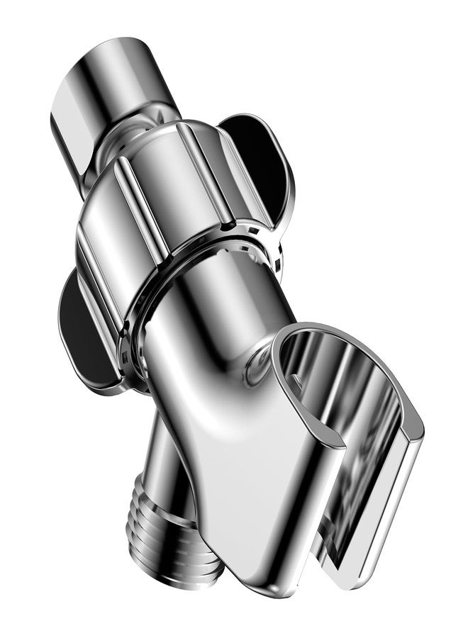 MakeFit Shower Head Holder for Handheld Shower Head, Adjustable Shower Arm Bracket with Brass Swivel Ball, 1/2 Inch IPS Female Inlet and Male Outlet, Chrome Finish - Image 1