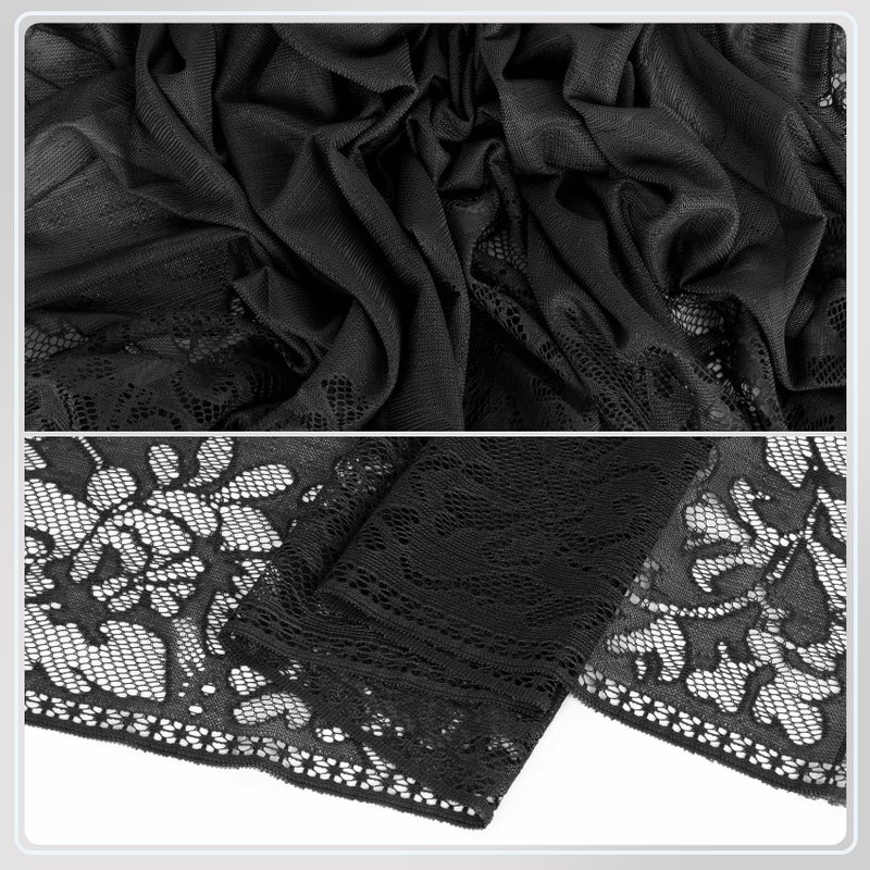 Ladiery Women's Floral Lace Shawl with Tassels, Soft Mesh Fringe Wraps for Wedding Evening Party Dresses - Image 5