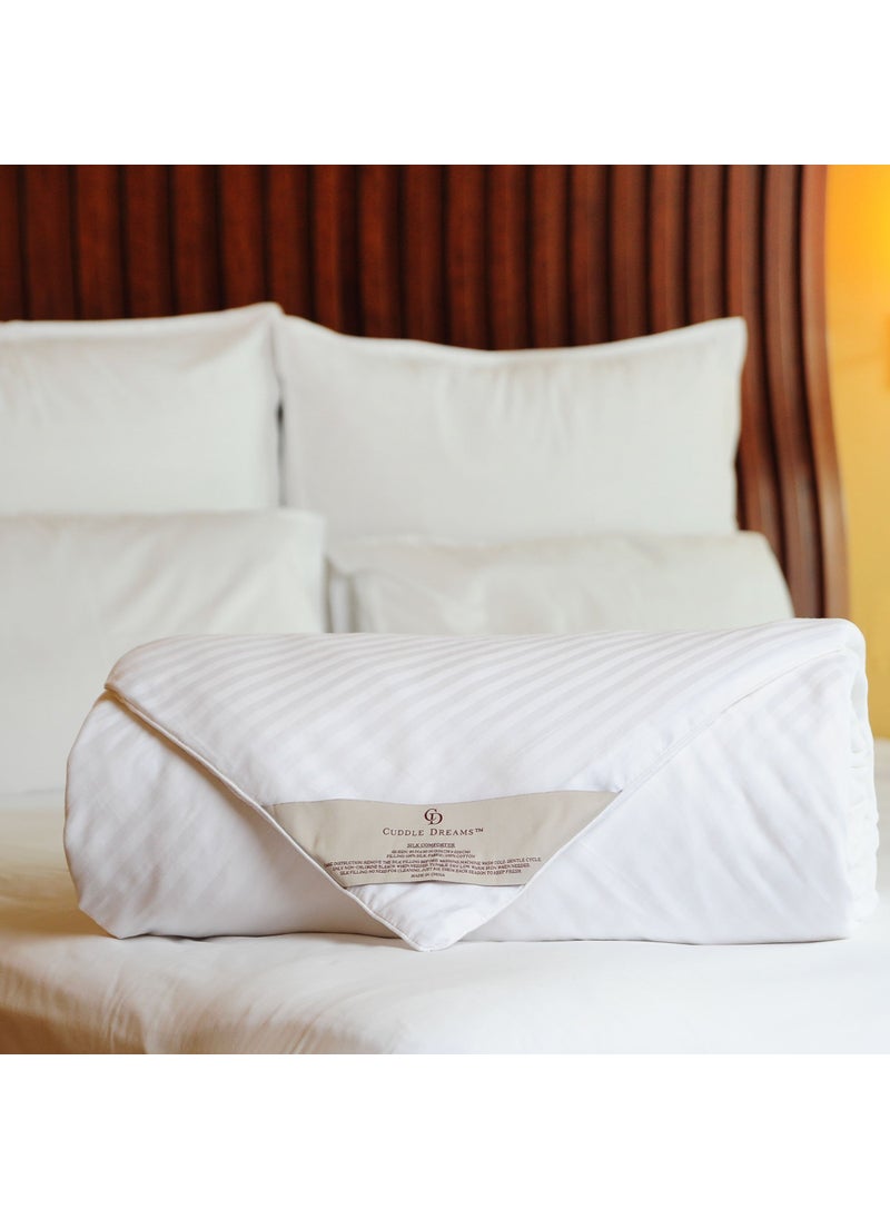 CUDDLE DREAMS CUDDLE DREAMS Silk Comforter for SpringSummerFall 100 LongStrand Silk Filling Natural  Breathable King Size 