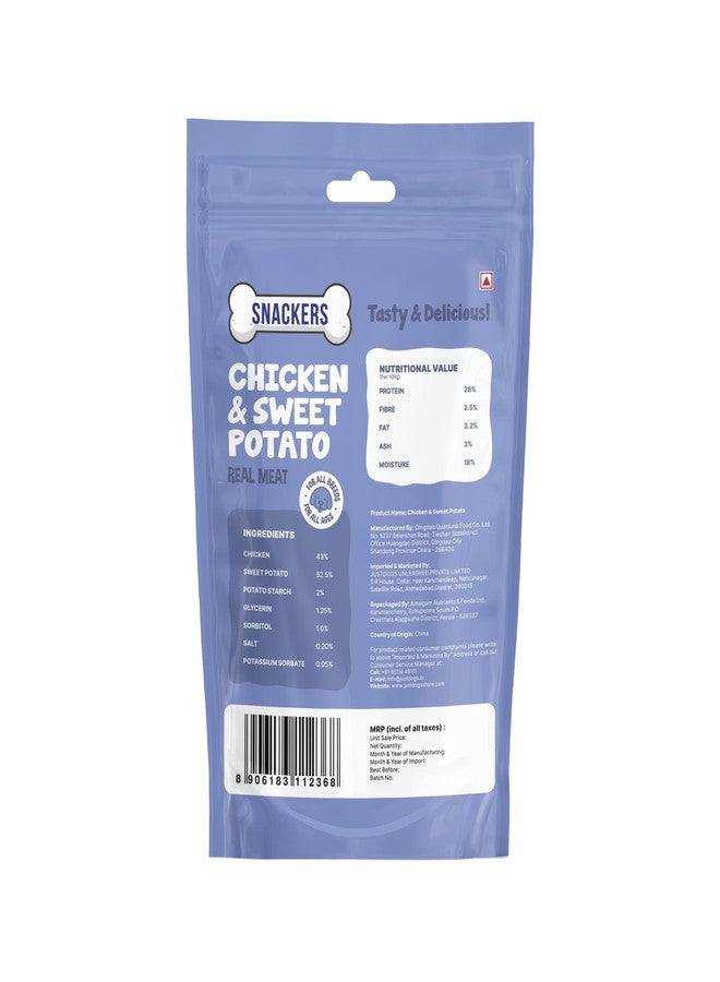 Snackers Chicken & Sweet Potato, Dog Treats Pack of 3 (70g Each) | Natural High Protein Chews for Dental Health, Strong Muscles & High Energy | Healthy & Tasty Snacks for Puppies & Adult Dogs - Image 3