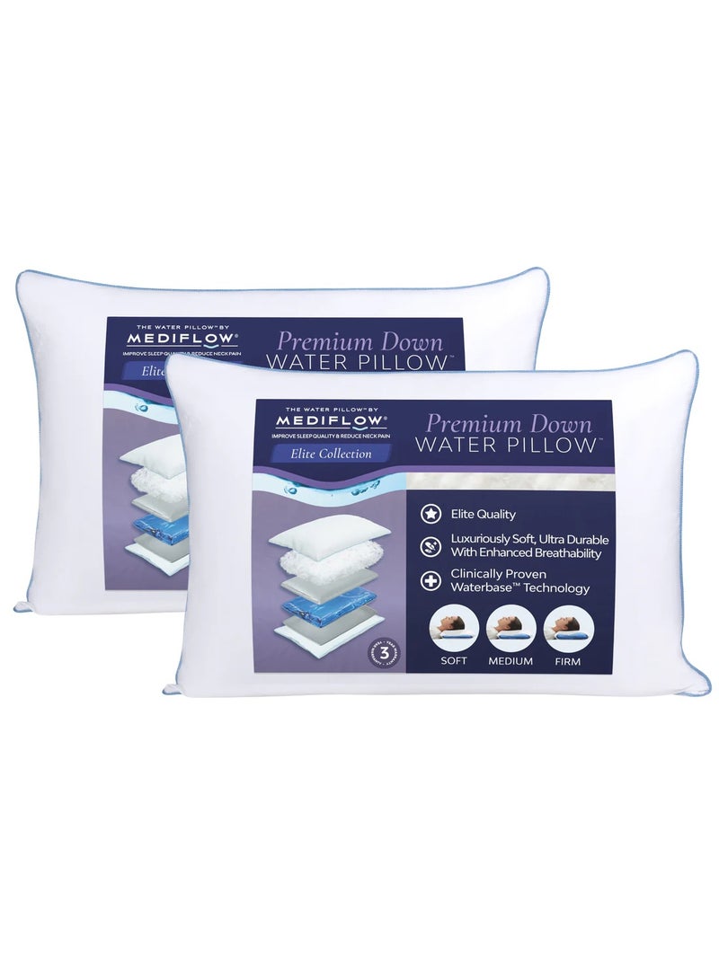 ميديفلو وسادة ميديفلو المائية بريش أوروبي فاخر - نعومة فائقة ودعم رقبة طبي | غلاف 300 خيط، مقاومة للتسرب - Image 4