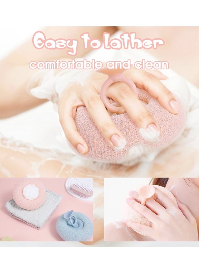 2Pcs Upgrade 2-in-1 Sunflower Bath Ball,Soft Bath Ball with Hanging and Adsorbable Suction Cup，Exfoliating Bath Sponges - Image 4