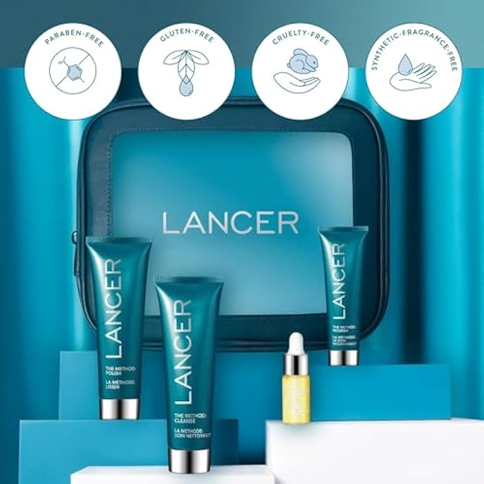 Lancer Skincare The Method Intro Kit, 3-Step Anti-Aging Facial Exfoliator, Cleanser, and Moisturizer Kit for Glowing Skin, Reveals Healthy-Looking Glowing Skin - Image 5