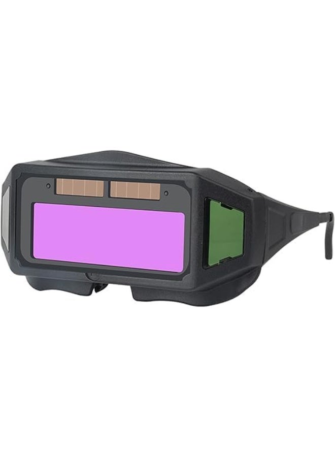 Panoramic Auto-Darkening Welding Goggles, True Color Solar-Powered Welder Glasses for TIG/MIG/Cutting/Grinding, Anti-Glare Safety Eye Protection with Wide View Lens - Image 1