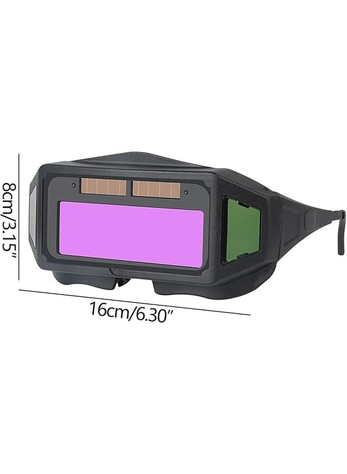 Panoramic Auto-Darkening Welding Goggles, True Color Solar-Powered Welder Glasses for TIG/MIG/Cutting/Grinding, Anti-Glare Safety Eye Protection with Wide View Lens - Image 2