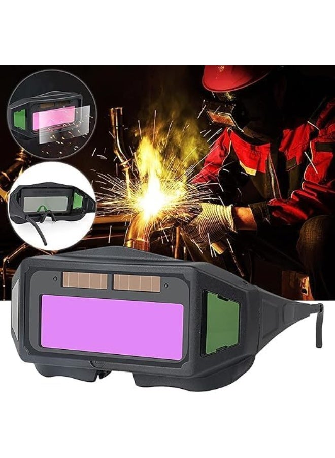 Panoramic Auto-Darkening Welding Goggles, True Color Solar-Powered Welder Glasses for TIG/MIG/Cutting/Grinding, Anti-Glare Safety Eye Protection with Wide View Lens - Image 3
