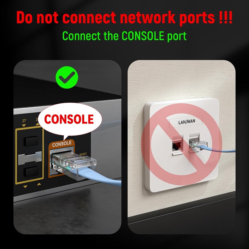 OIKWAN كابل وحدة التحكم USB من سيسكو، كابل USB إلى RJ45 متوافق مع أجهزة التوجيه/المبدلات/ويندوز 7، 8، 10 (12 قدم) - Image 2