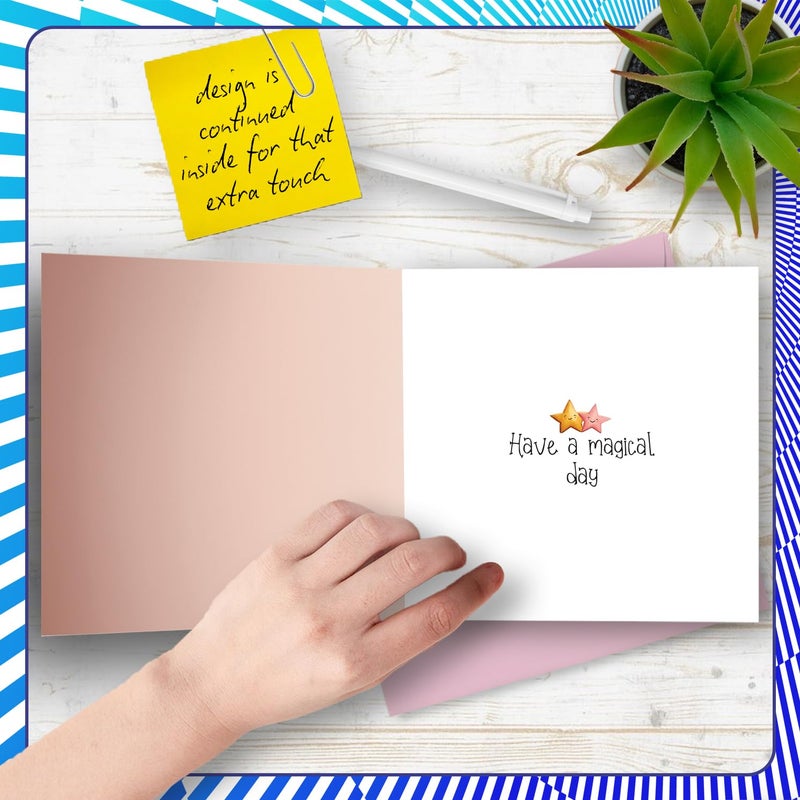 Stuff4 بطاقات عيد الميلاد الرابع للفتيات - الأميرة الجنية الوردية - بطاقة عيد ميلاد سعيد لفتاة تبلغ من العمر 4 سنوات ابنة أخت ابنة الأخت ابنة 5.7 بوصة بطاقات تهنئة بعيد الميلاد - Image 4