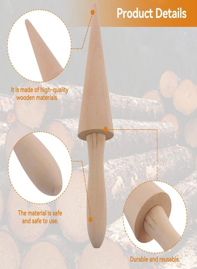 Beufee 2PCS Pizzelle Roller, Ice Cream Cones Cone Roller Ice Cream Cone Mold Cone Roller for DIY Pastry Dessert Cooking Kitchen Tool Decorating Baking Accessory Wooden - Image 3