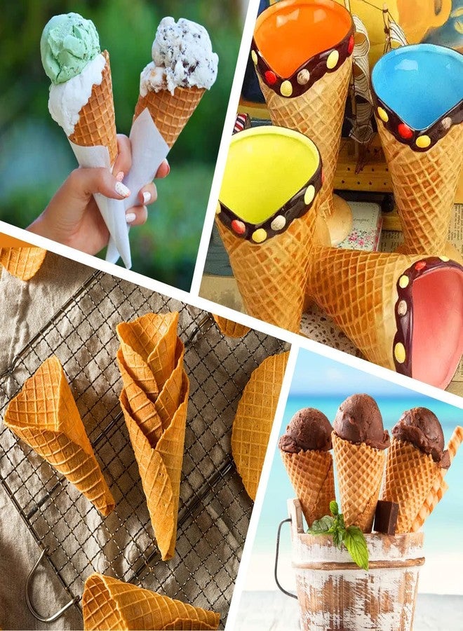 Beufee 2PCS Pizzelle Roller, Ice Cream Cones Cone Roller Ice Cream Cone Mold Cone Roller for DIY Pastry Dessert Cooking Kitchen Tool Decorating Baking Accessory Wooden - Image 5