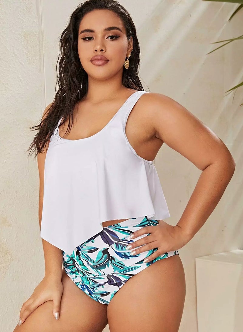 Plus Tropical Hanky Hem Bikini Swimsuit - Image 4