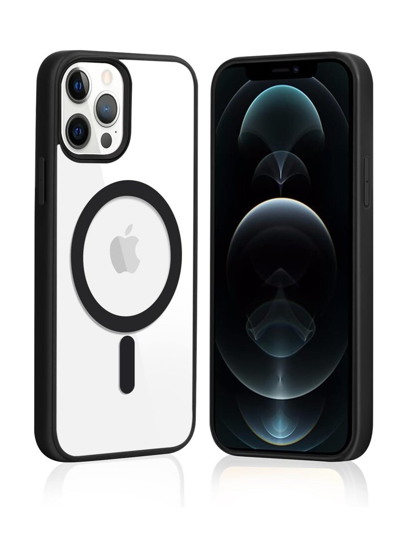 واي آند دي حافظة Y&D لهاتف iPhone 12 Pro Max، غطاء نحيف Magsafe شفاف، غطاء حماية شفاف رفيع للغاية مقاوم للصدمات ومضاد للأصفر متوافق مع هاتف Apple iPhone 12 Pro Max 6.7 بوصة - أسود - Image 1