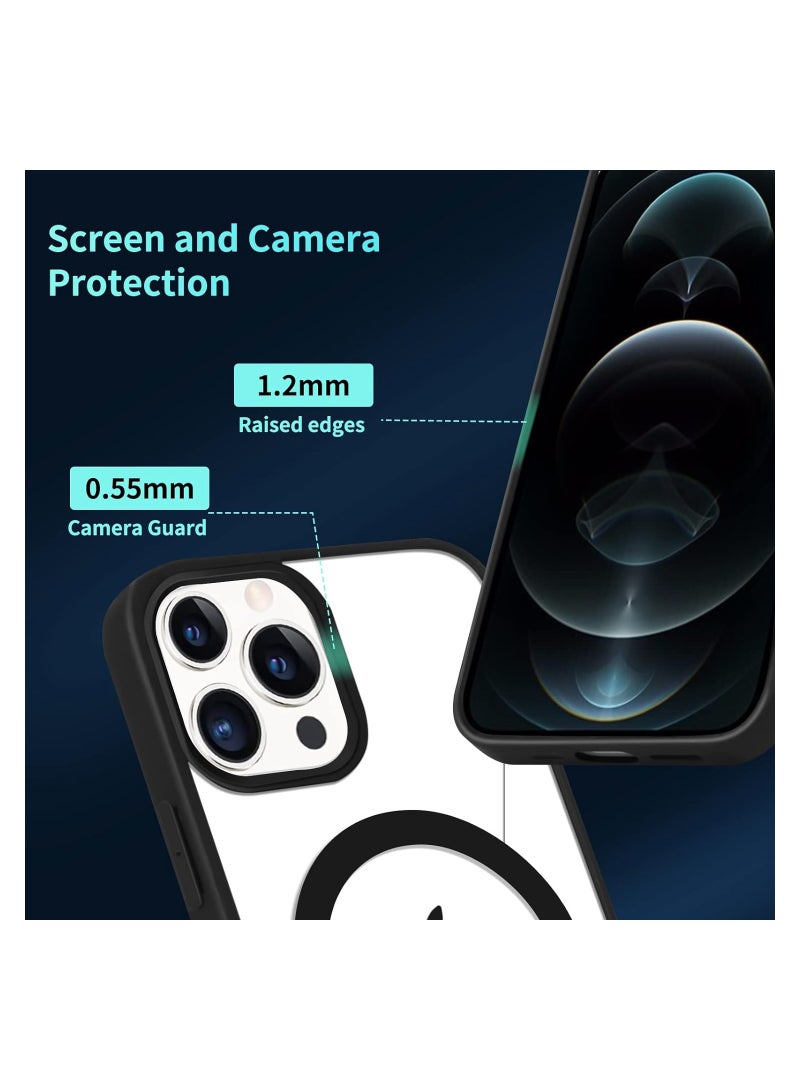 واي آند دي حافظة Y&D لهاتف iPhone 12 Pro Max، غطاء نحيف Magsafe شفاف، غطاء حماية شفاف رفيع للغاية مقاوم للصدمات ومضاد للأصفر متوافق مع هاتف Apple iPhone 12 Pro Max 6.7 بوصة - أسود - Image 4