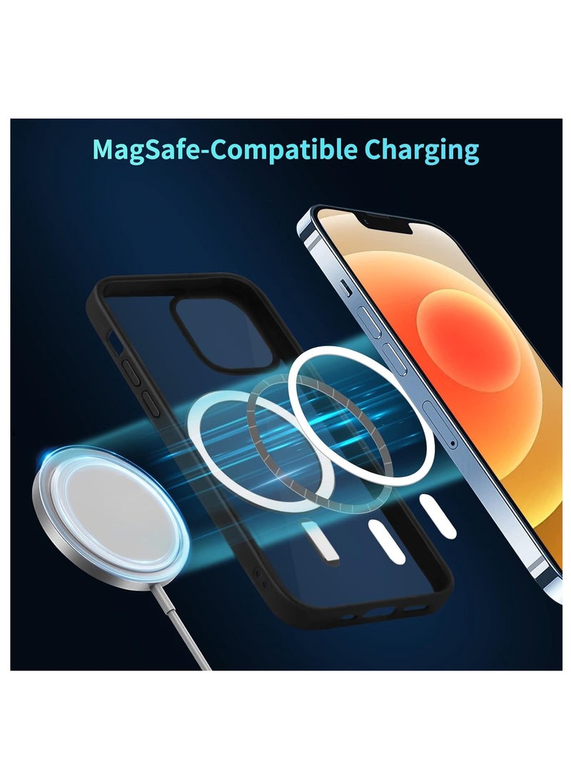 واي آند دي حافظة Y&D لهاتف iPhone 12 Pro Max، غطاء نحيف Magsafe شفاف، غطاء حماية شفاف رفيع للغاية مقاوم للصدمات ومضاد للأصفر متوافق مع هاتف Apple iPhone 12 Pro Max 6.7 بوصة - أسود - Image 2