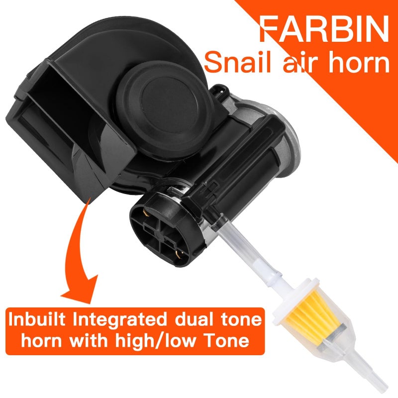 FARBIN Air Horn for Truck,Compact Train Horn,Electric Car Horn 12V 150db Super Loud with Wiring Harness and Push Button Switch for Any 12V Vehicles - Image 2