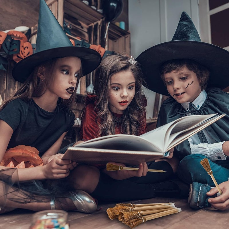 klarako 12 Pieces Witch Broom Pencils for Halloween Broomstick Ballpoint Pencils Halloween Party Favors Witch Broom Prop Writing Pencils for Kids Teens Classroom Supplies - Image 5