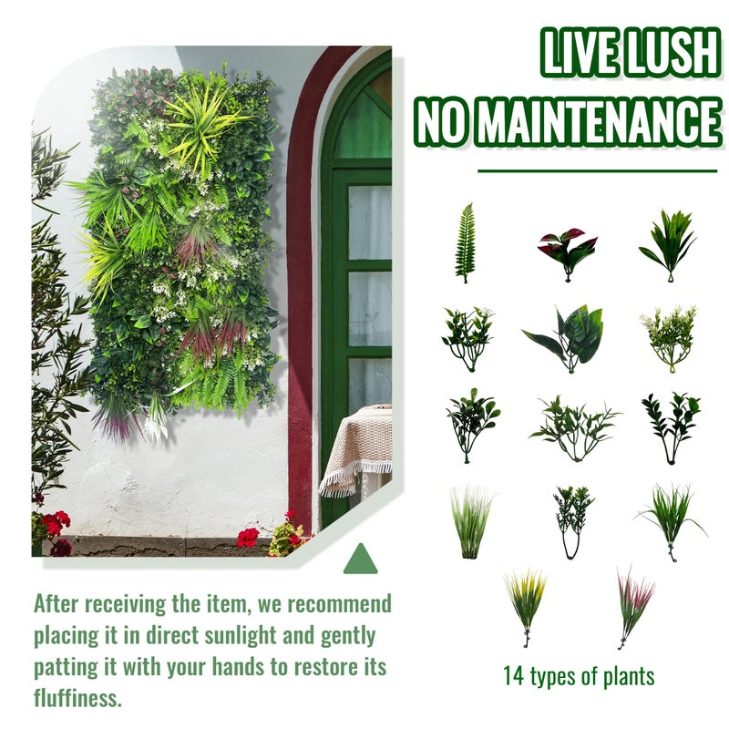 ODTORY Artificial Hedge Grass Wall Panel: 40" x 20" UV-Anti Faux Boxwood Ivy Greenery Backdrop, Fake Green Plant Fence for Indoor & Outdoor Privacy Screen and Home Decor - Image 5