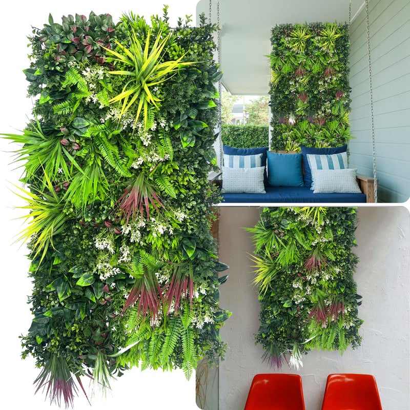 ODTORY Artificial Hedge Grass Wall Panel: 40" x 20" UV-Anti Faux Boxwood Ivy Greenery Backdrop, Fake Green Plant Fence for Indoor & Outdoor Privacy Screen and Home Decor - Image 1