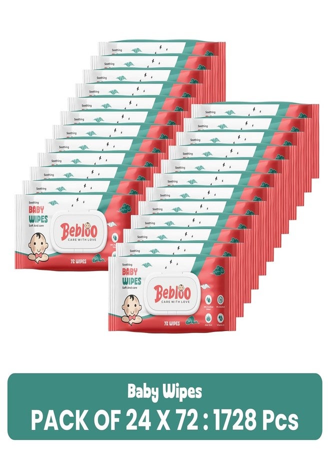 MOROVIK Soft Cleansing Baby Wipes with Lid – 1152 Wipes (72 Wipes x Pack of 16) | Extra Thick & Moist Baby Wet Wipes with Aloe Vera, Vitamin E & Jojoba Oil (Pack Of 16) - Image 2