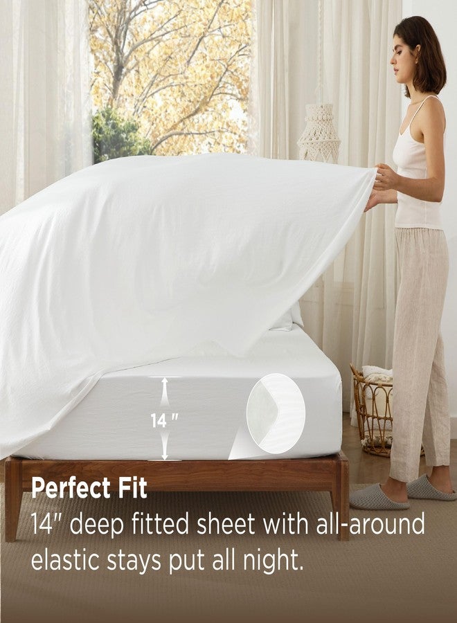 Bedsure Queen Comforter Set White, Soft Bed in a Bag Queen Size 7 Pieces, Down Alternative Bedding for All Seasons, Fluffy Marshmallow Prewashed Bed Set with Comforters, Sheets, Pillowcases & Shams - Image 5
