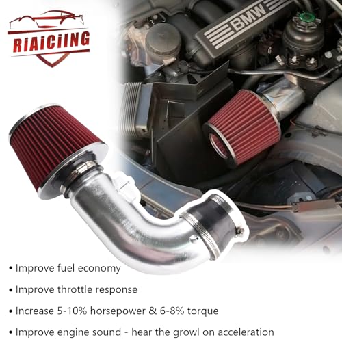 RiAiCiING Cold Air Intake kit with Heat Shield Compatible with 2006 BMW 330i & 2007-2011 BMW 128i 328i E82 E88 E90 E91 E92 E93 N52 3.0L - Image 3