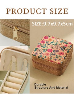 GIFT Small Travel Jewelry Organizer Box, Mini Jewellery Gift Case for Women to Organize Rings, Necklaces, Earrings (Small Floral)  - Image 2