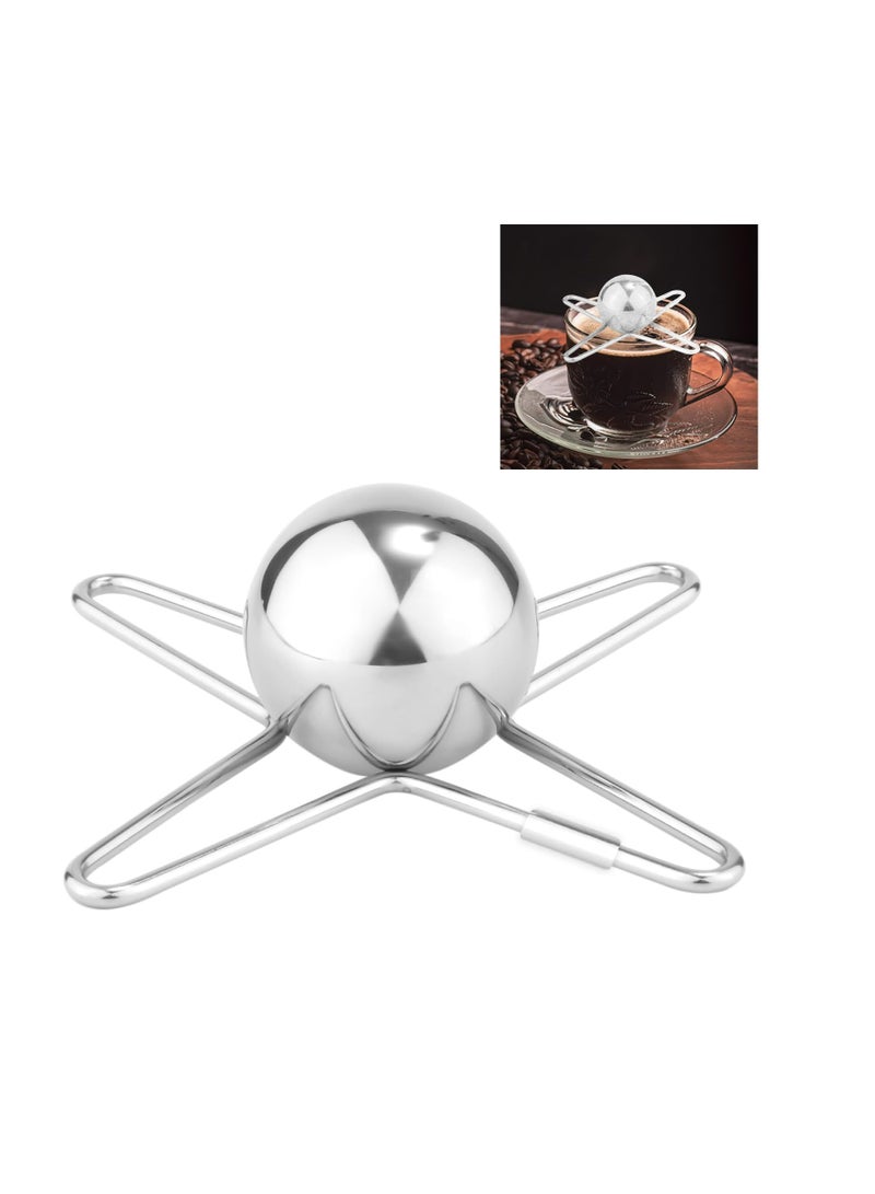 SYOSI Coffee Cooling Tool, 1.57 Inch Stainless Steel Coffee Cooler Ball Metal Ice Sphere Chilling Reusable Espresso Frozen Ball Bringing Original Flavors Ideal for Wine Scotch Whiskey Bourbon Cocktails - Image 1