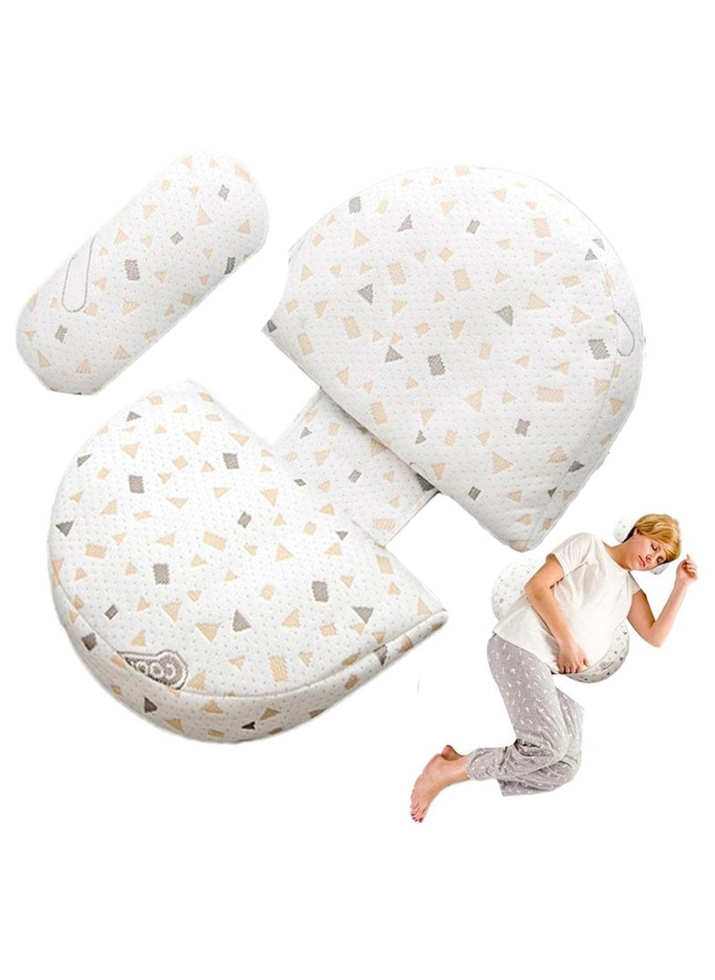 MileMelo Pregnancy Pillow for Pregnant Women,Soft Pregnancy Body Pillow,Support for Back, Hips, Legs,Maternity Pillow with Detachable and Adjustable Pillow Cover White  - Image 1