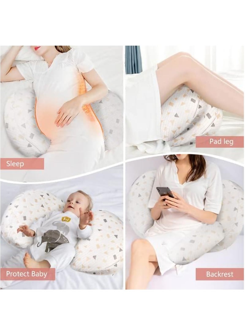 MileMelo Pregnancy Pillow for Pregnant Women,Soft Pregnancy Body Pillow,Support for Back, Hips, Legs,Maternity Pillow with Detachable and Adjustable Pillow Cover White  - Image 5