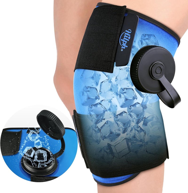 Hilph حقيبة ثلج قابلة لإعادة التعبئة للركبة من هيلف للسفر مع تأثير بارد يدوم لمدة 2 ساعة لعلاج البرد للركبة تخفيف فوري لجراحة الاستبدال إصابة رياضية تورم ألم عضلي - Image 1