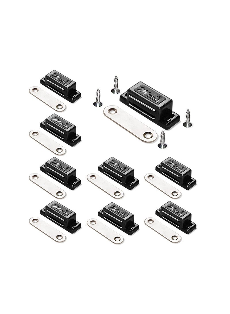 12-Pack Heavy-Duty Magnetic Door Catches - High Magnetic Plastic Latches for Kitchen, Bathroom, Cupboard, Wardrobe, Closet, Cabinet Doors, and Drawer Closures. - Image 1