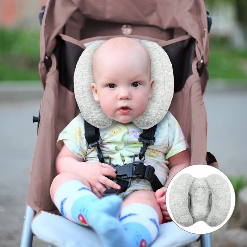 Blublu Park 2 in 1 Baby Support Pillow, Adjustable Banana Shape Baby Neck Head Travel Pillow Stroller Insert Cushion for Kids, Toddler, Gray - Image 2